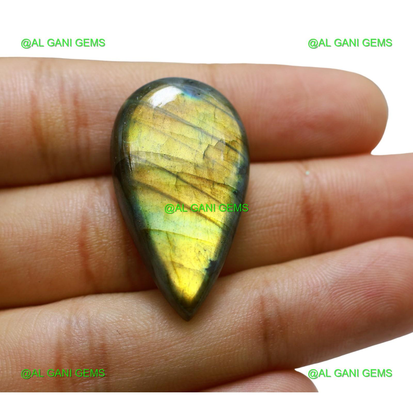 Natural Fire Labradorite Gemstone Pear Cabochon 38.00 Cts 34x19x7 mm L-58