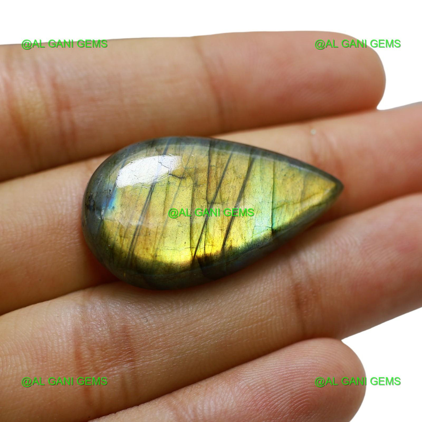 Natural Fire Labradorite Gemstone Pear Cabochon 38.00 Cts 34x19x7 mm L-58