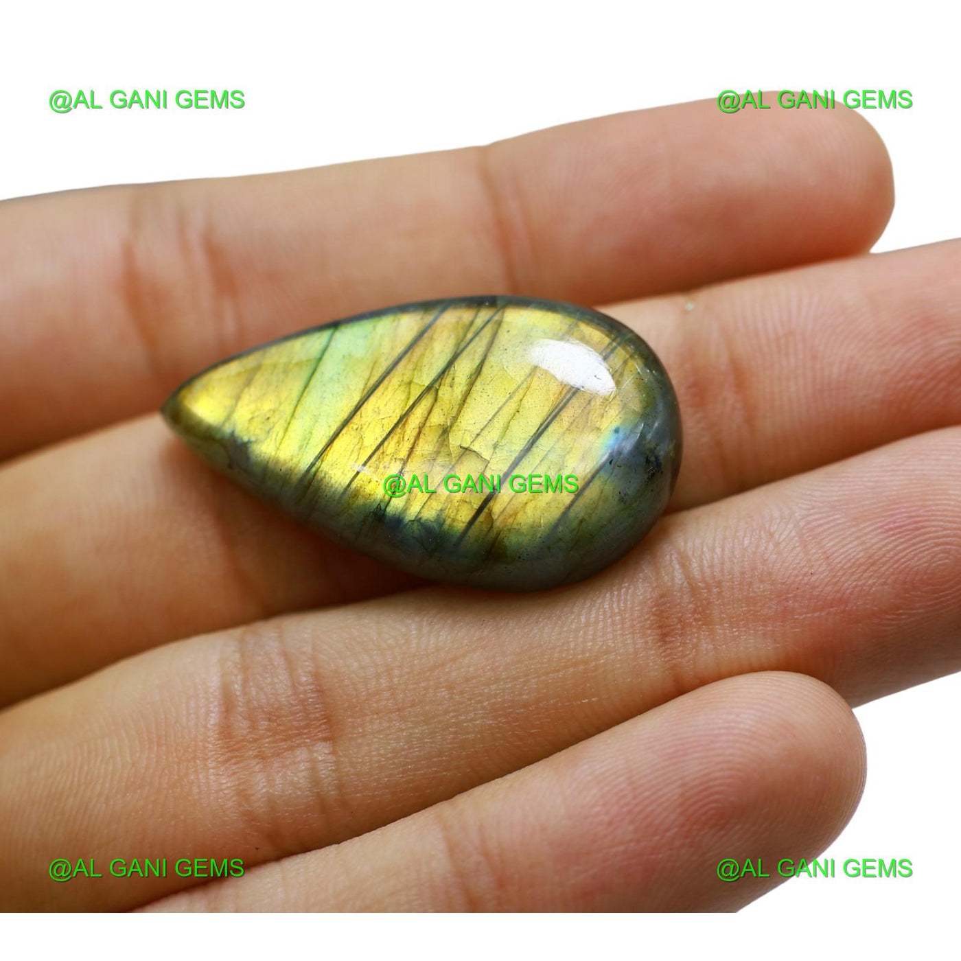 Natural Fire Labradorite Gemstone Pear Cabochon 38.00 Cts 34x19x7 mm L-58