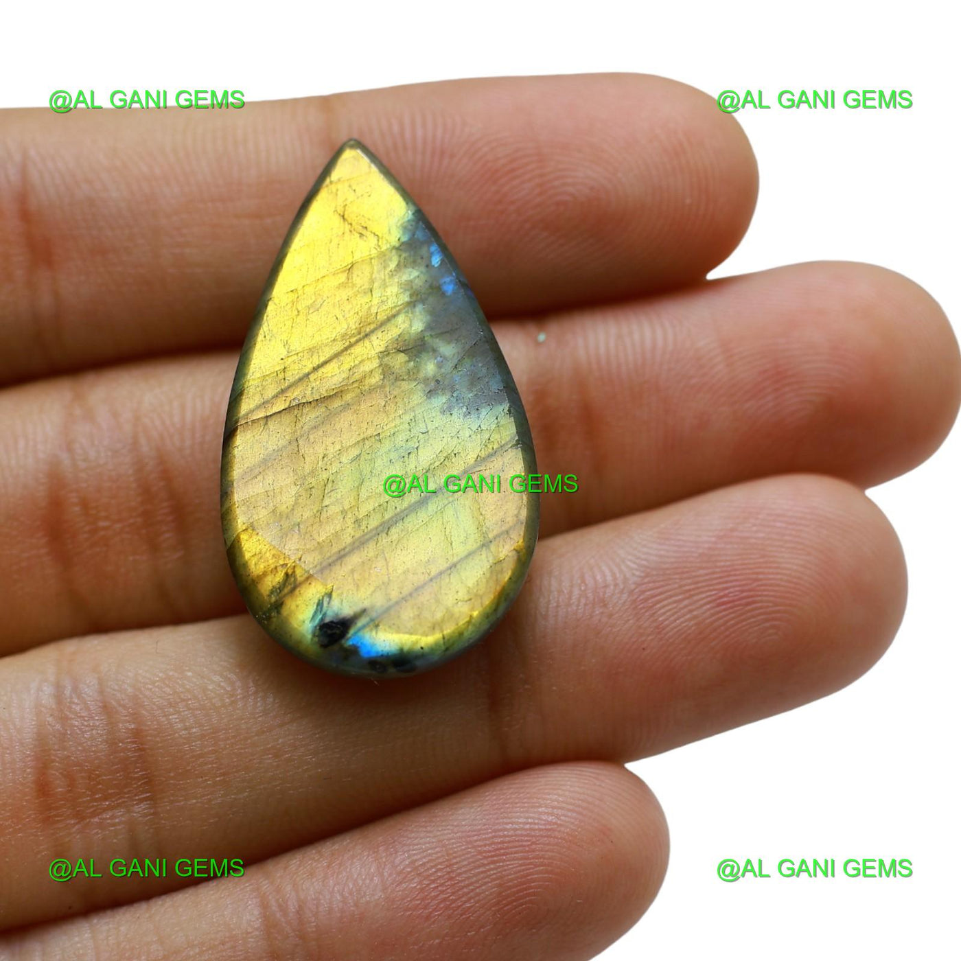 Natural Fire Labradorite Gemstone Pear Cabochon 38.00 Cts 34x19x7 mm L-58