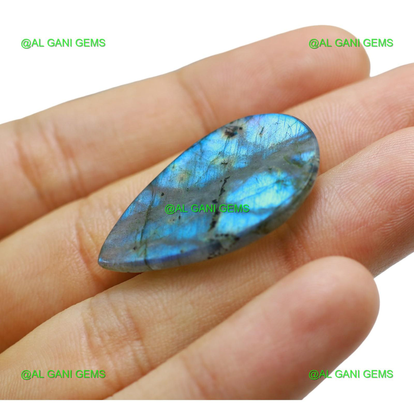 29.00 Cts Natural Fire Labradorite Gemstone Pear Cabochon 33x21x5 mm L-59