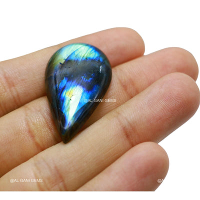 29.00 Cts Natural Fire Labradorite Gemstone Pear Cabochon 36x20x5 mm L-61