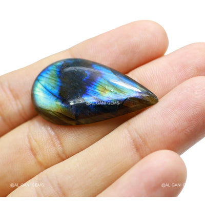 29.00 Cts Natural Fire Labradorite Gemstone Pear Cabochon 36x20x5 mm L-61