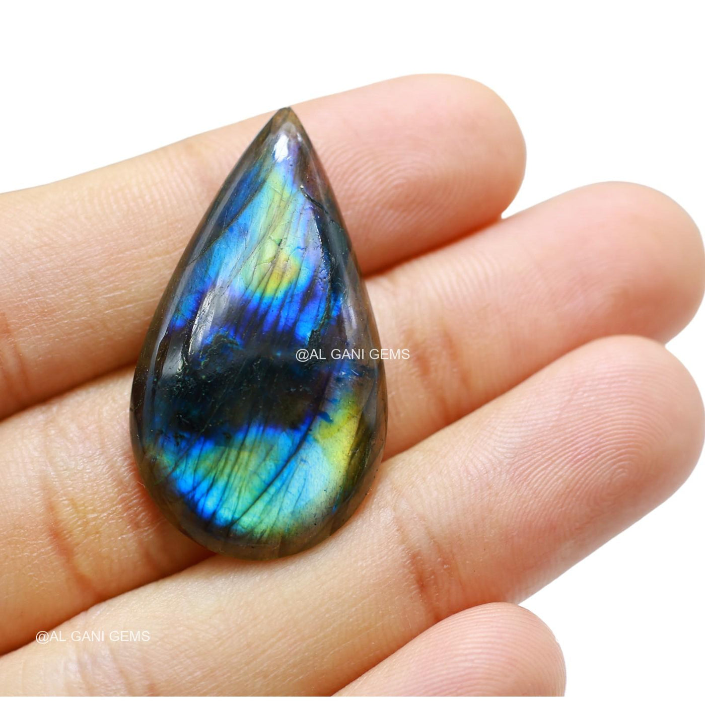 29.00 Cts Natural Fire Labradorite Gemstone Pear Cabochon 36x20x5 mm L-61