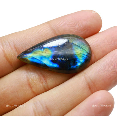 29.00 Cts Natural Fire Labradorite Gemstone Pear Cabochon 36x20x5 mm L-61