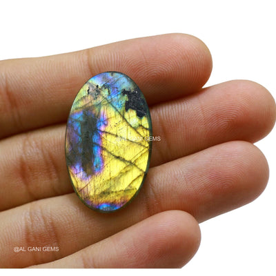 27.00 Cts Natural Fire Labradorite Gemstone Oval Cabochon 32x20x5 mm L-64