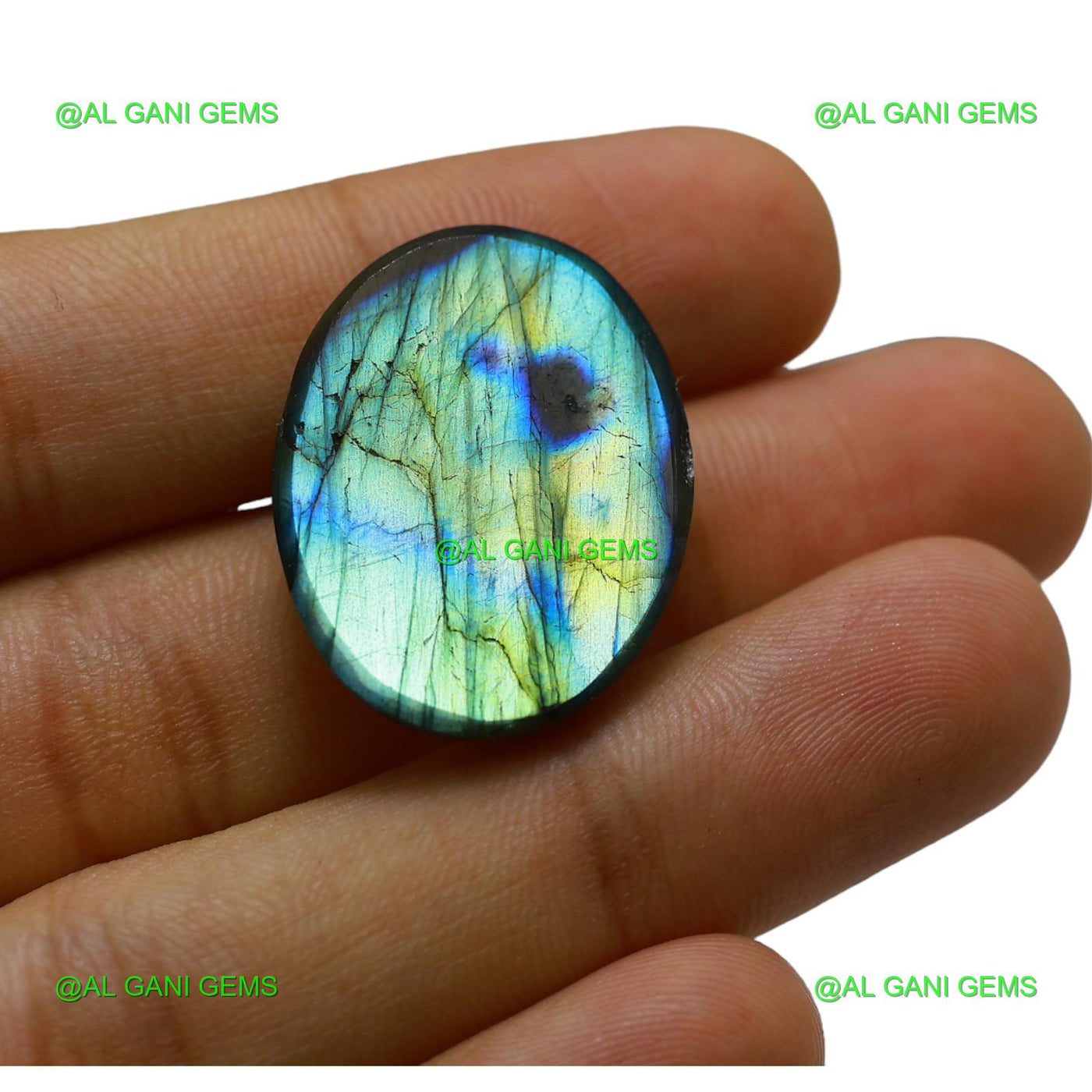 Natural Fire Labradorite Gemstone 35.00 Cts Oval Cabochon 27x21x7 mm L-67