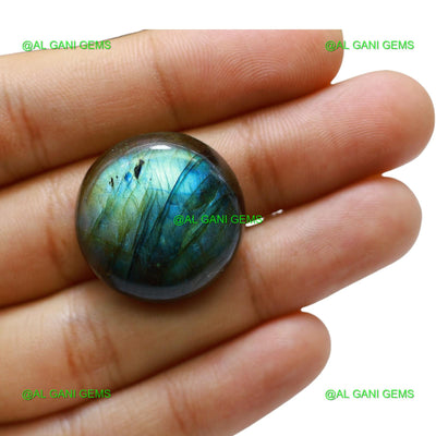 Natural Fire Labradorite Gemstone Round Cabochon 43.00 Cts 25x25x8 mm L-69