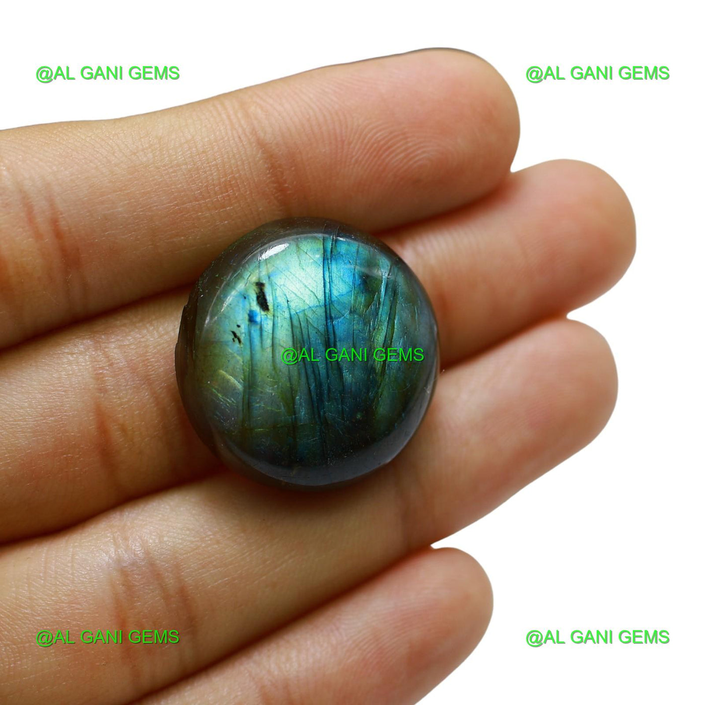 Natural Fire Labradorite Gemstone Round Cabochon 43.00 Cts 25x25x8 mm L-69