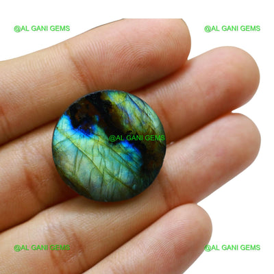 Natural Fire Labradorite Gemstone Round Cabochon 43.00 Cts 25x25x8 mm L-69