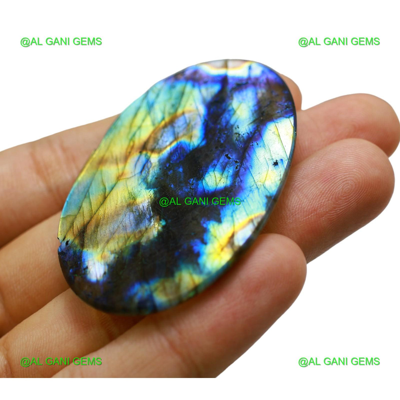 Natural Fire Labradorite Gemstone 120.00 Cts Oval Cabochon 59x39x5 mm L-7