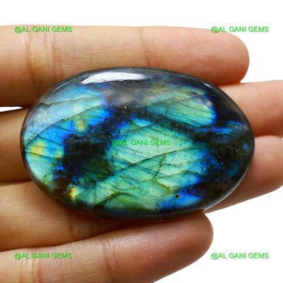 112.00 Cts Natural Fire Labradorite Oval Cabochon Gemstone 53x36x6 mm L-9