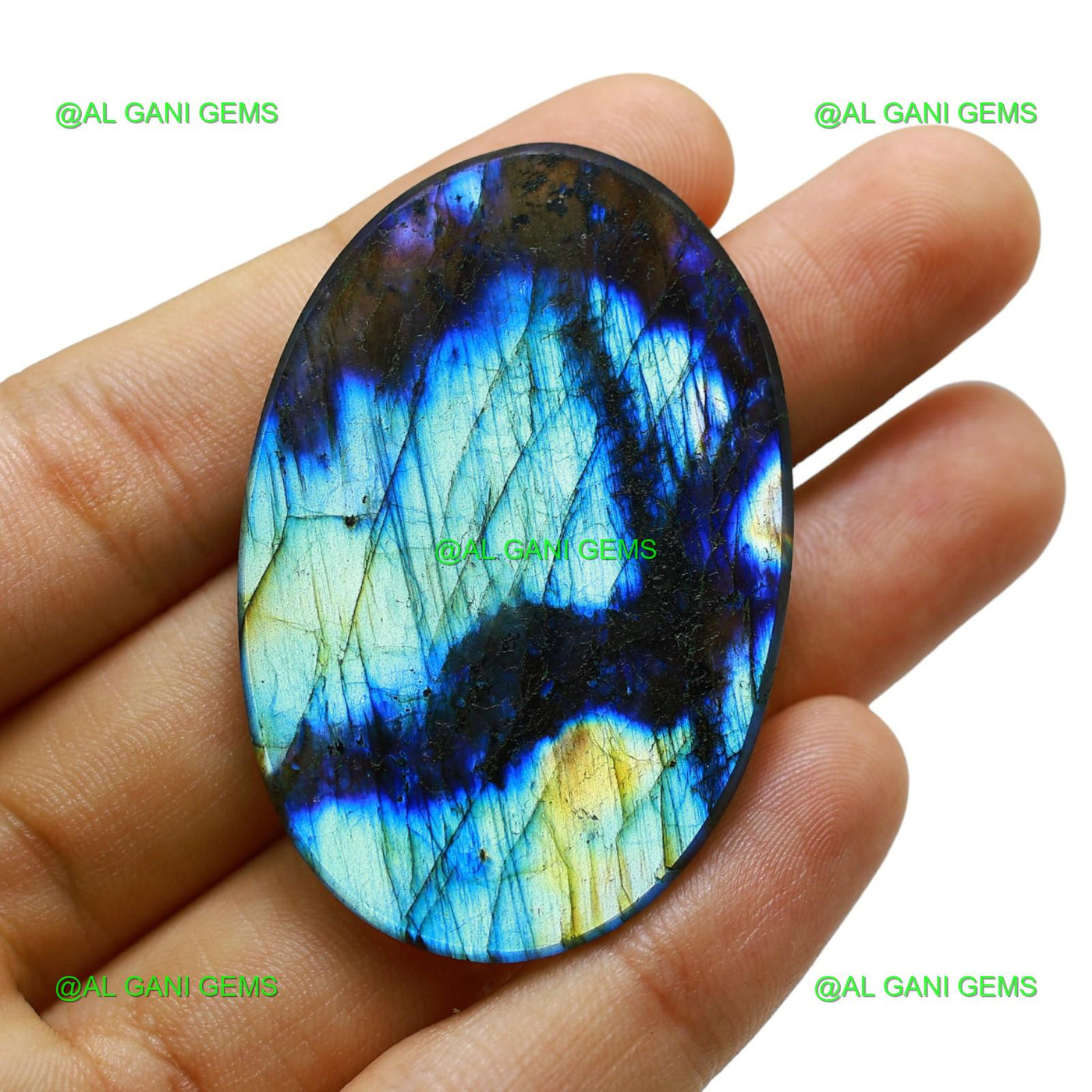 112.00 Cts Natural Fire Labradorite Oval Cabochon Gemstone 53x36x6 mm L-9