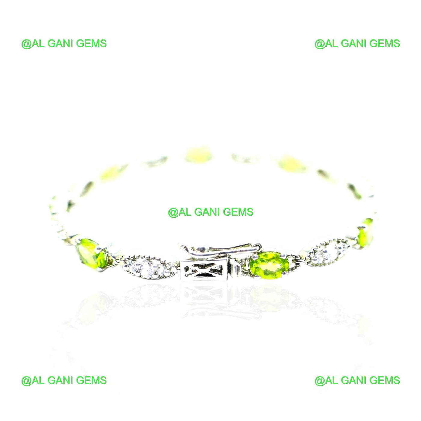 Natural Peridot Gemstone Drop/Dangle Bracelet 925 Silver For Girls SB-15