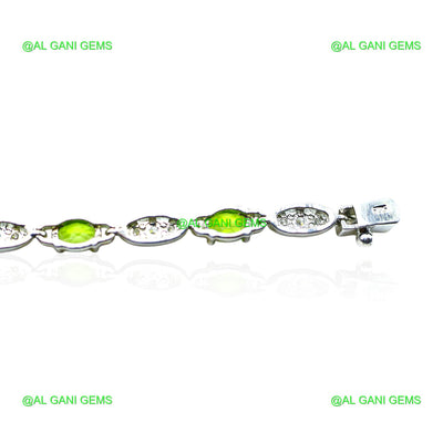 Natural Peridot Gemstone Drop/Dangle Bracelet 925 Silver For Girls SB-15