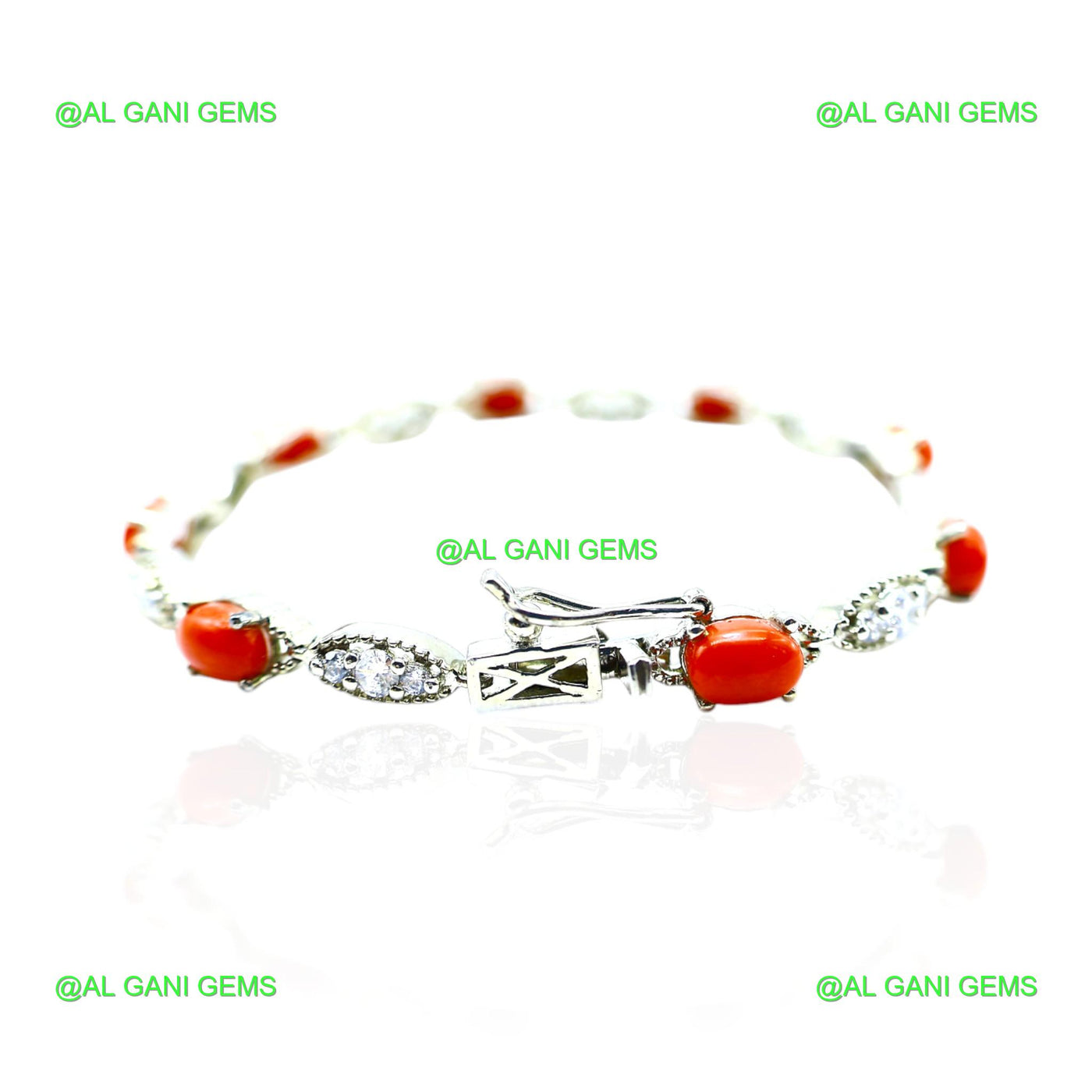 Anniversary Gift For Her Natural Coral Drop/Dangle Bracelet 925 Silver SB-2