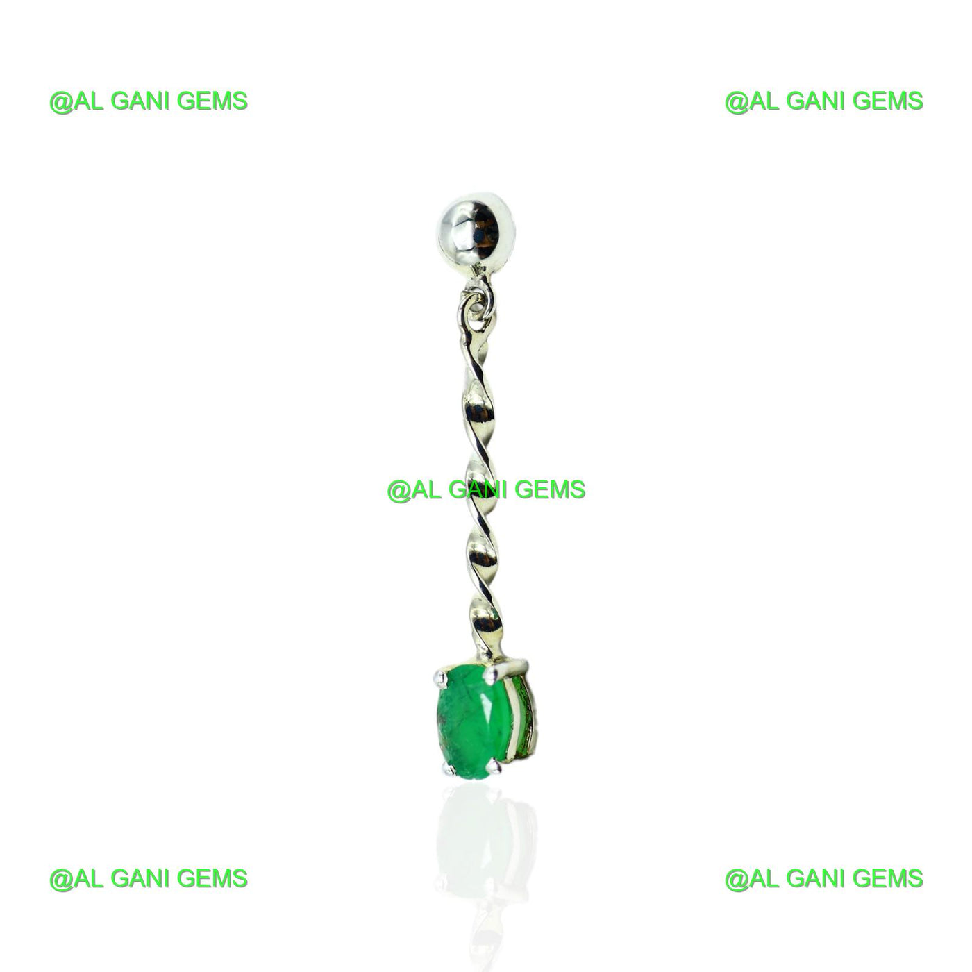 Natural Emerald Gemstone Drop & Dangle Earrings 925 Silver For Girls SE-24