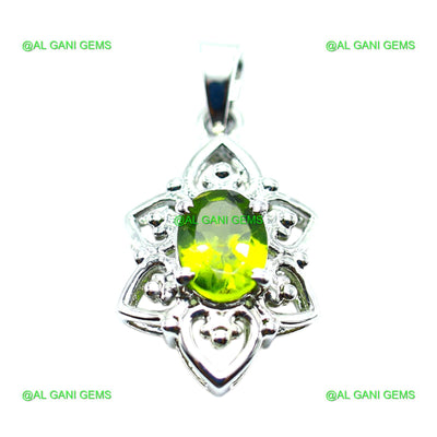 Gift For Women Pendant 925 Sterling Silver Natural Peridot Gemstone SP-11