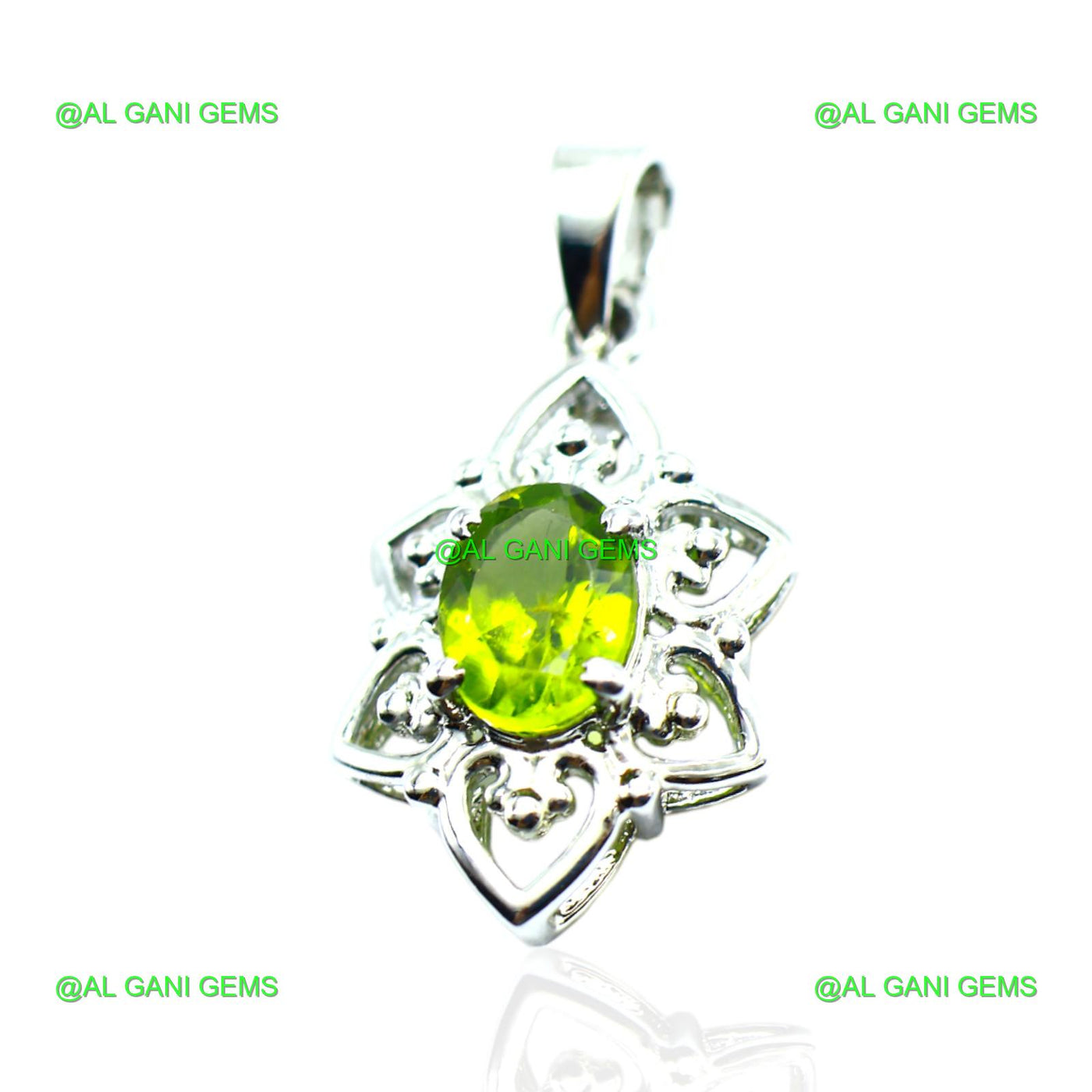 Gift For Women Pendant 925 Sterling Silver Natural Peridot Gemstone SP-11