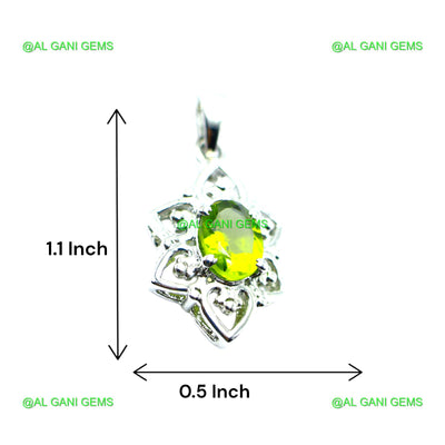 Gift For Women Pendant 925 Sterling Silver Natural Peridot Gemstone SP-11