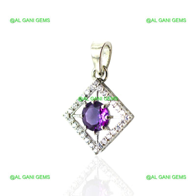 Wedding Gift For Her 925 Silver Natural Amethyst Gemstone Pendant SP-14