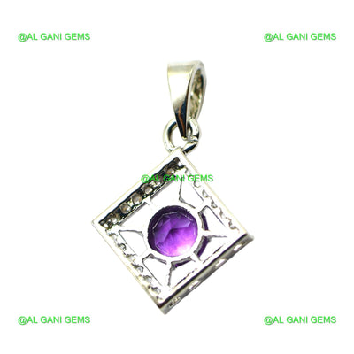 Natural Amethyst Gemstone Pendant 925 Sterling Silver Jewelry For Women SP-16