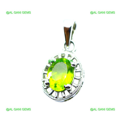 Birthday Gift For Her Natural Peridot Gemstone Pendant 925 Silver SP-17