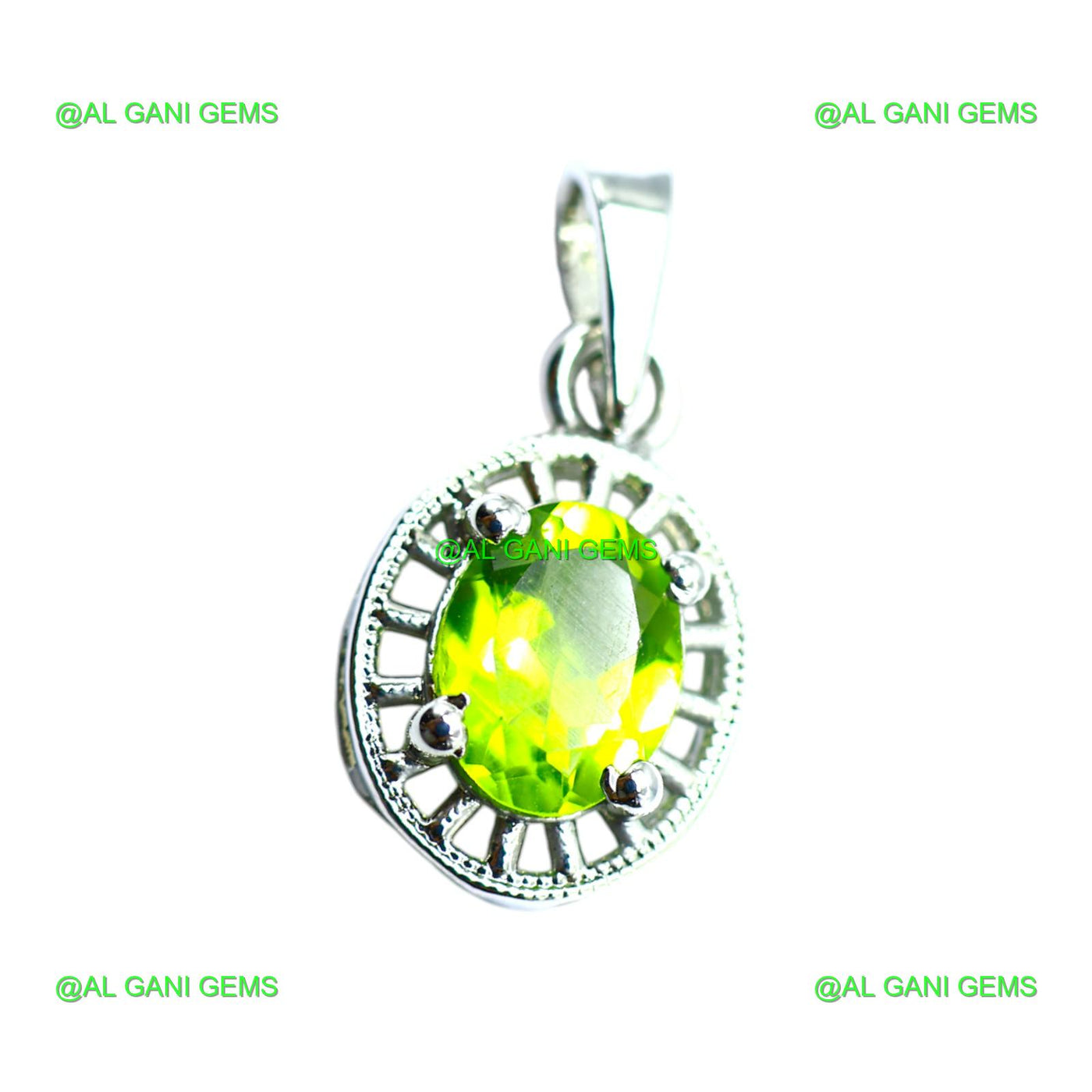 Birthday Gift For Her Natural Peridot Gemstone Pendant 925 Silver SP-17