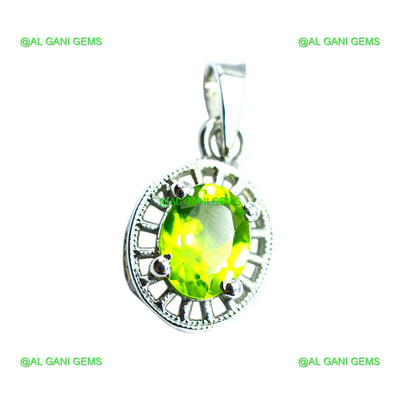 Birthday Gift For Her Natural Peridot Gemstone Pendant 925 Silver SP-17