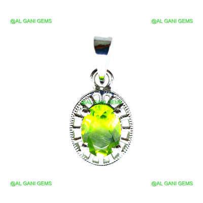 Birthday Gift For Her Natural Peridot Gemstone Pendant 925 Silver SP-17