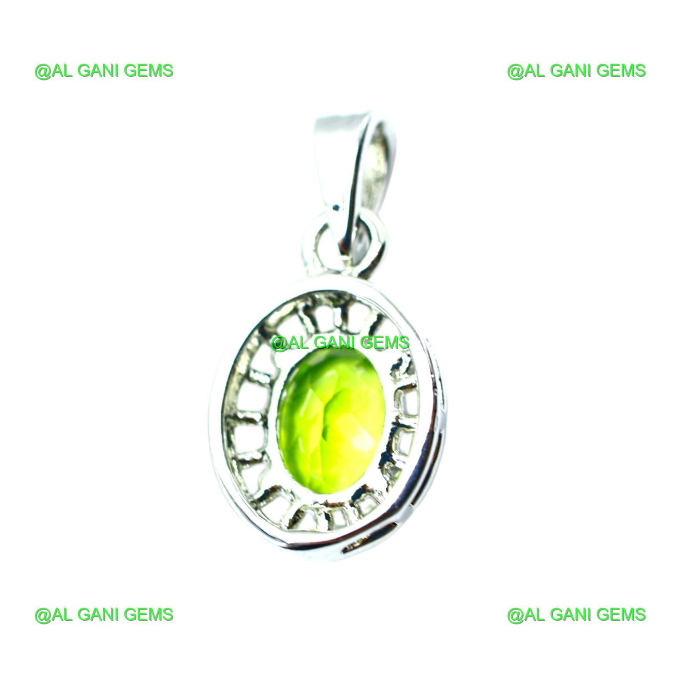 Birthday Gift For Her Natural Peridot Gemstone Pendant 925 Silver SP-17