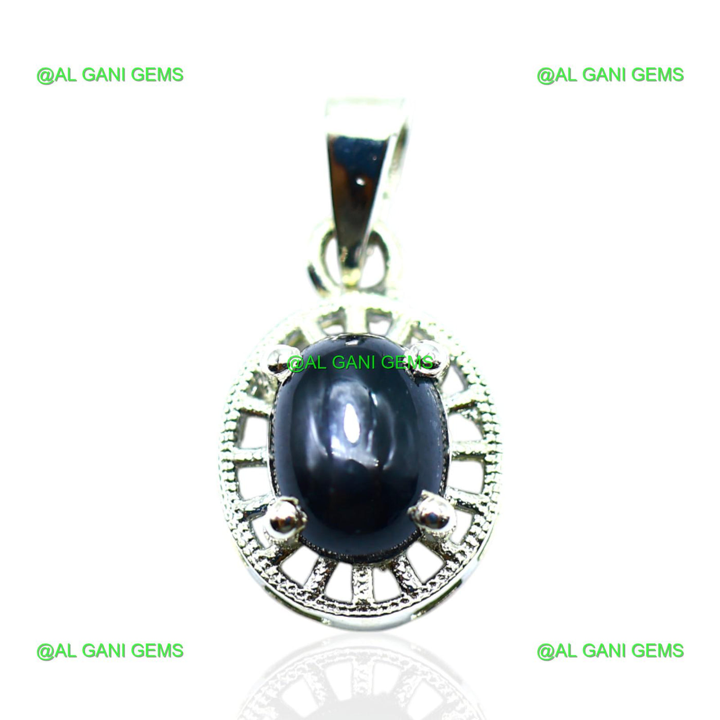 Natural Black Star Gemstone 925 Sterling Silver Pendant For Women SP-18