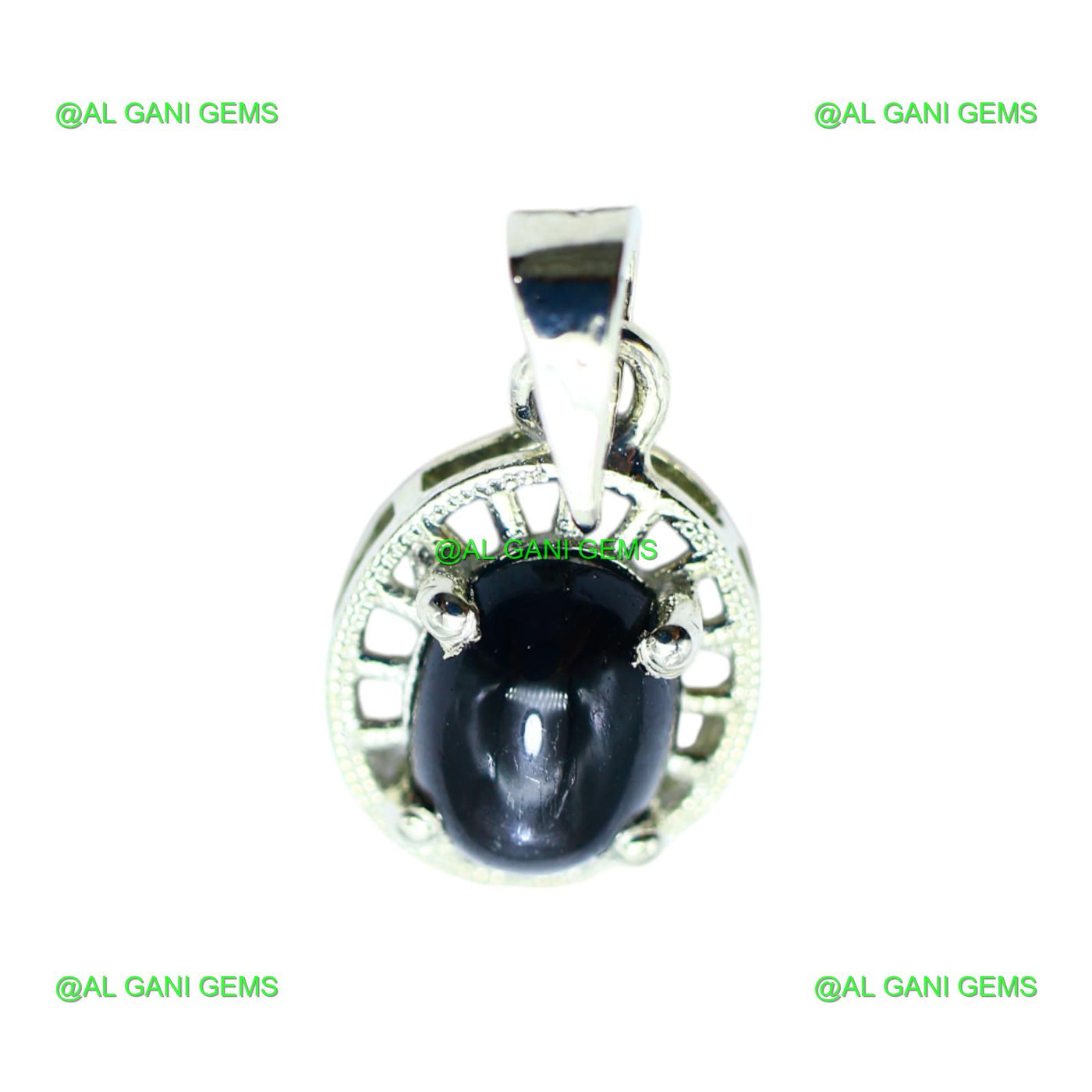 Natural Black Star Gemstone 925 Sterling Silver Pendant For Women SP-18