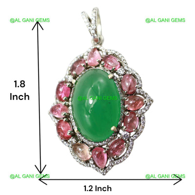 Birthday Gift For Her Natural Aventurine Gemstone Pendant 925 Silver SP-1