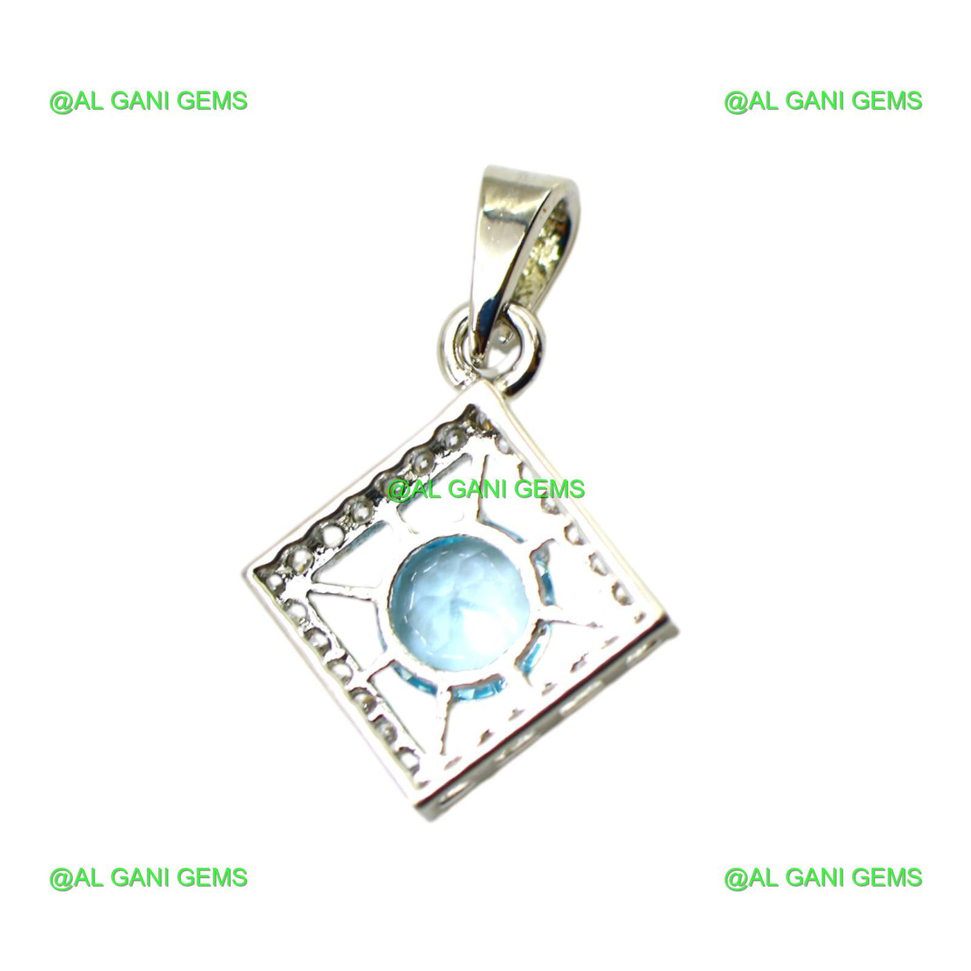 Gift For Her 925 Sterling Silver Natural Blue Topaz Gemstone Pendant SP-22