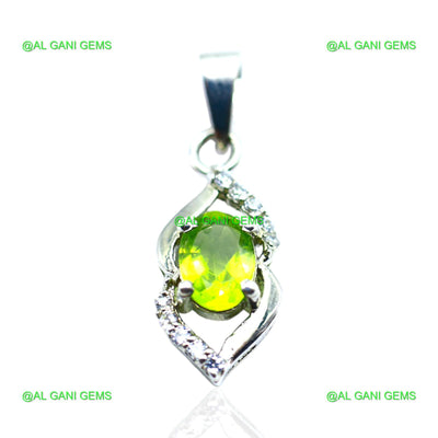 Gift For Her 925 Sterling Silver Natural Peridot Gemstone Pendant SP-24