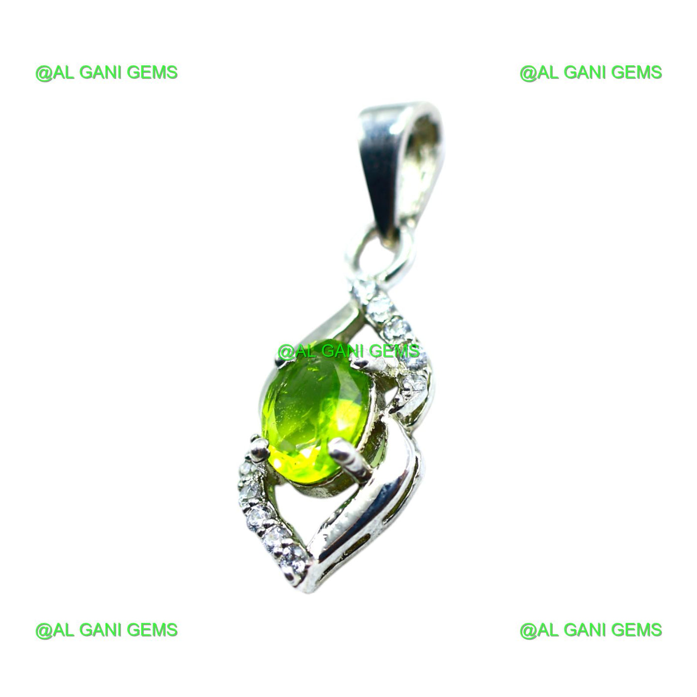 Gift For Her 925 Sterling Silver Natural Peridot Gemstone Pendant SP-24