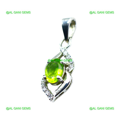 Gift For Her 925 Sterling Silver Natural Peridot Gemstone Pendant SP-24