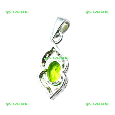 Gift For Her 925 Sterling Silver Natural Peridot Gemstone Pendant SP-24