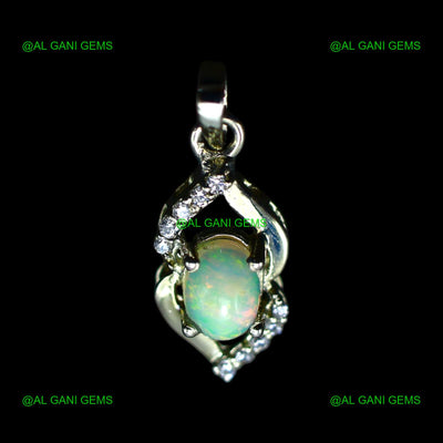 Natural Opal Gemstone Pendant 925 Sterling Silver Jewelry For Girls SP-26