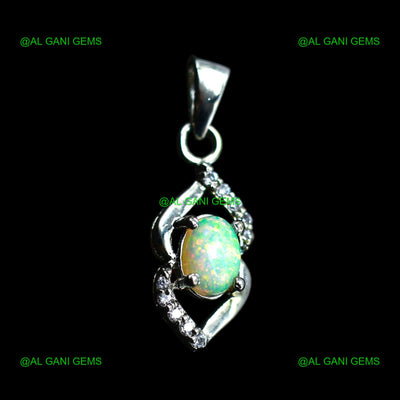 Natural Opal Gemstone Pendant 925 Sterling Silver Jewelry For Girls SP-28