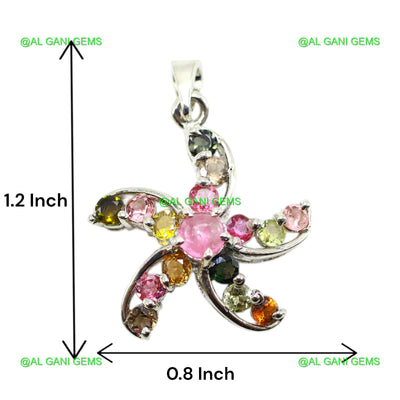 Wedding Gift For Her 925 Silver Natural Tourmaline Gemstone Pendant SP-2