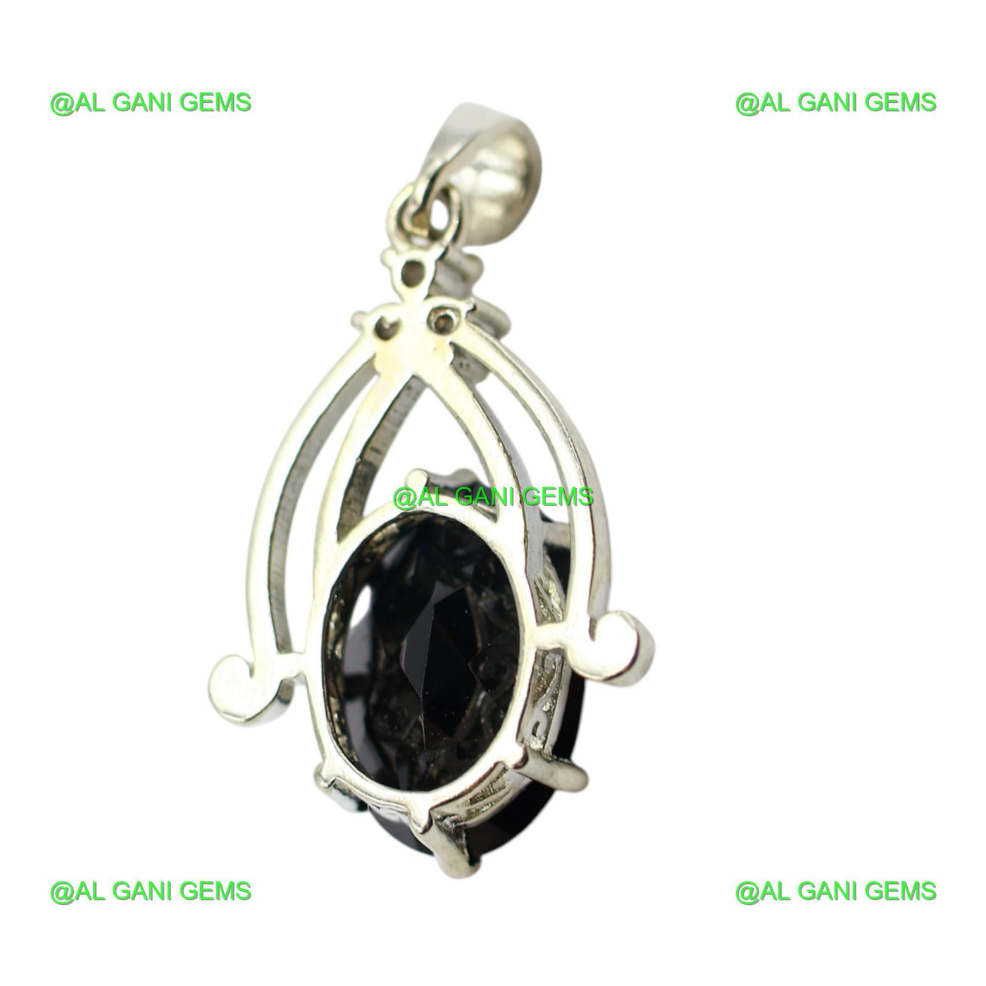 Anniversary Gift For Her Natural Black Spinal Pendant 925 Silver SP-4