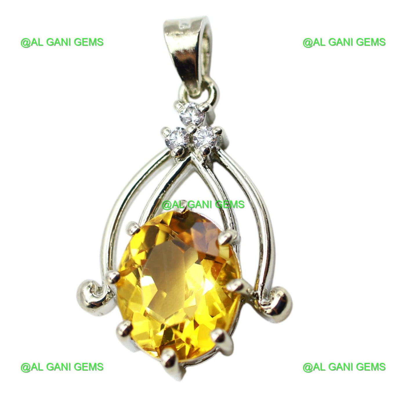 Birthday Gift For Her Natural Citrine Gemstone Pendant 925 Silver SP-5