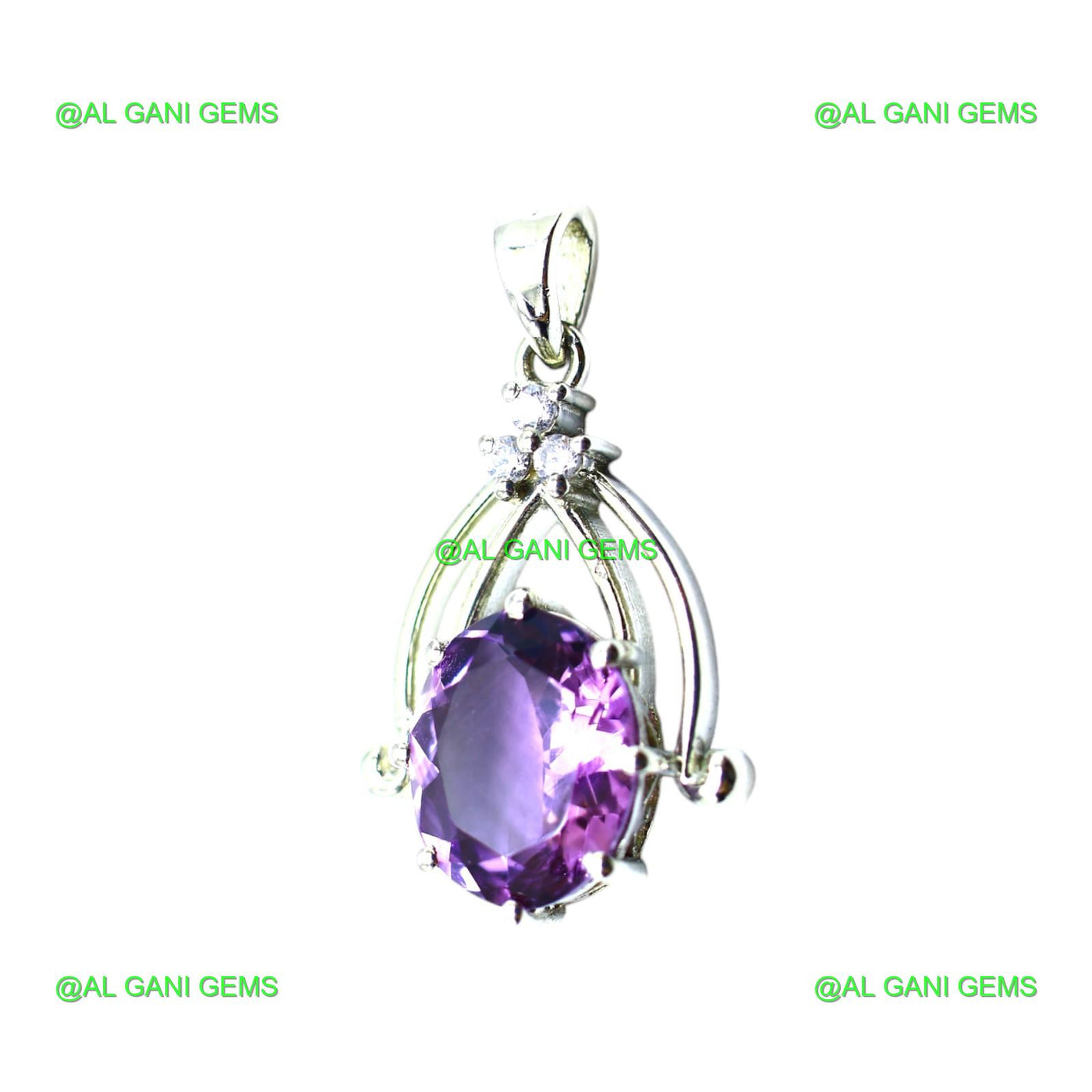 Natural Amethyst Gemstone Jewelry 925 Sterling Silver Pendant For Girls SP-6