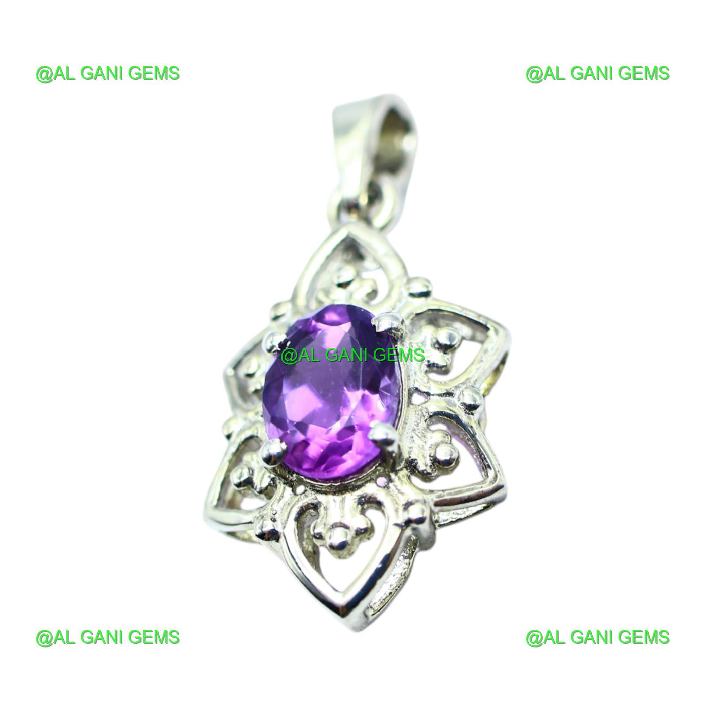 Wedding Gift For Her 925 Silver Natural Amethyst Gemstone Pendant SP-8