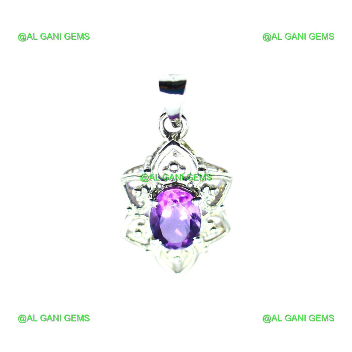 Wedding Gift For Her 925 Silver Natural Amethyst Gemstone Pendant SP-8