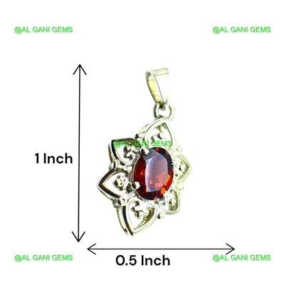 Wedding Gift For Her 925 Sterling Silver Natural Garnet Gemstone Pendant SP-9