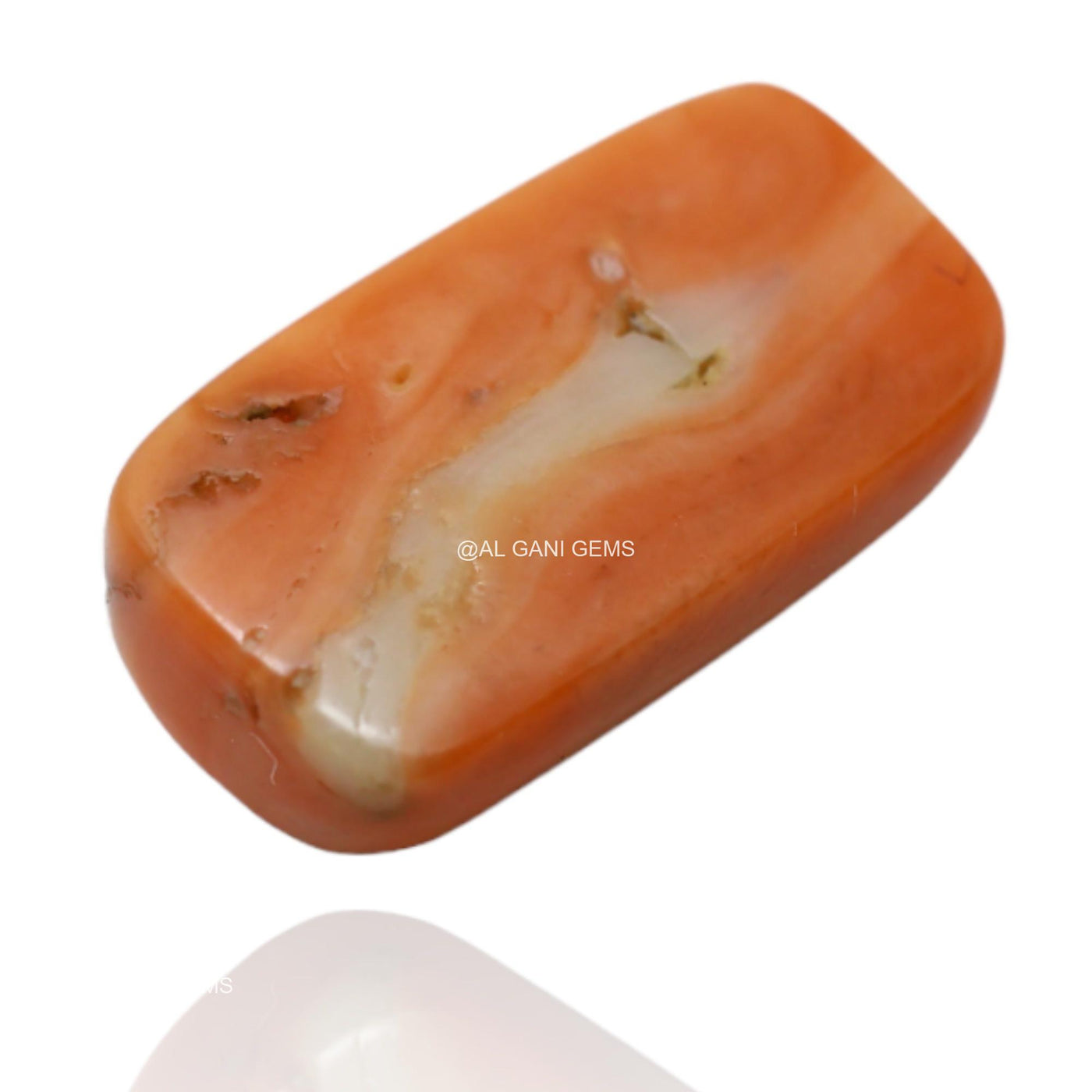 9.80 Cts Natural Taiwan Coral Loose Gemstone Oval Cabochon 17x9x5 mm C-19